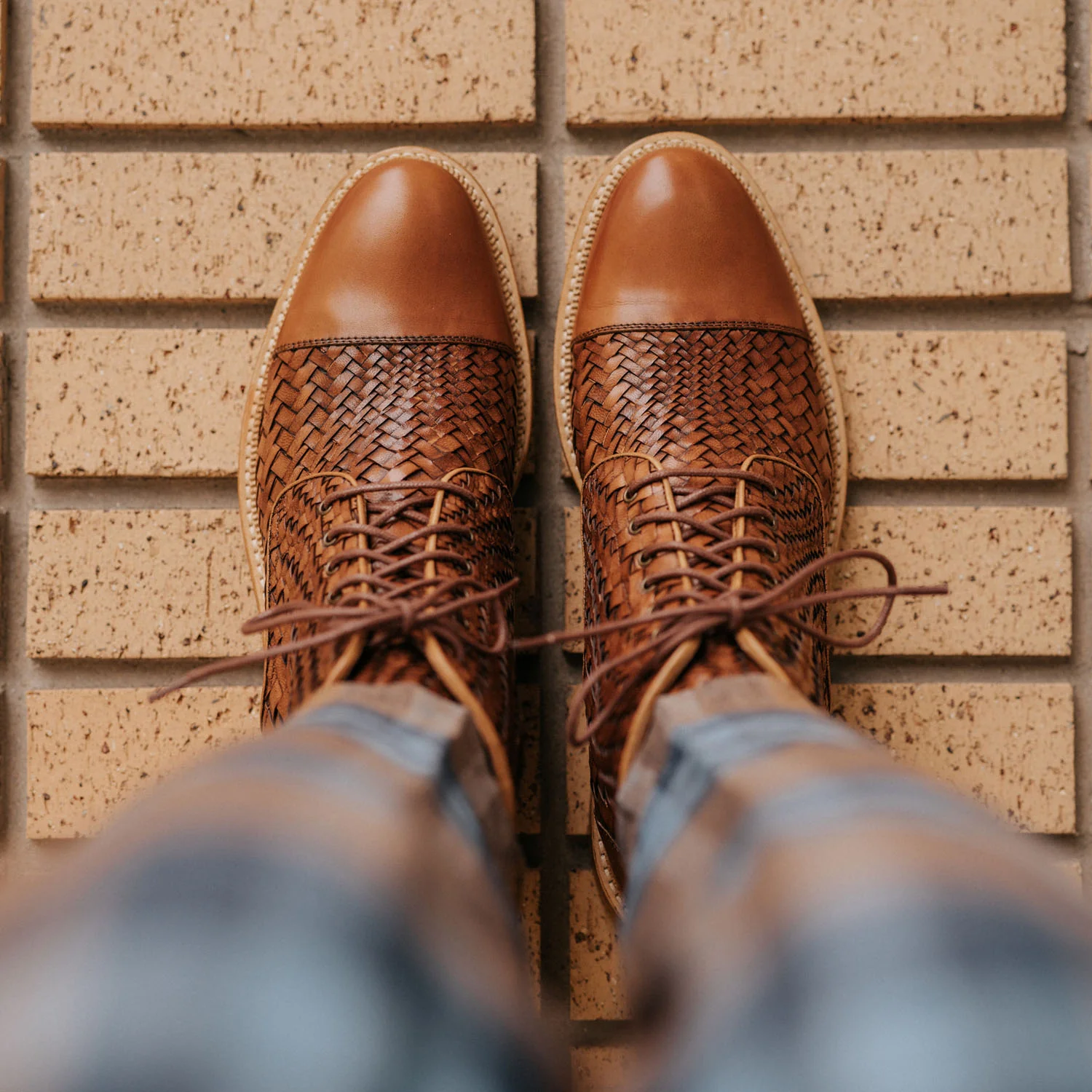 The Rome Boot in Brown Woven - Image 3