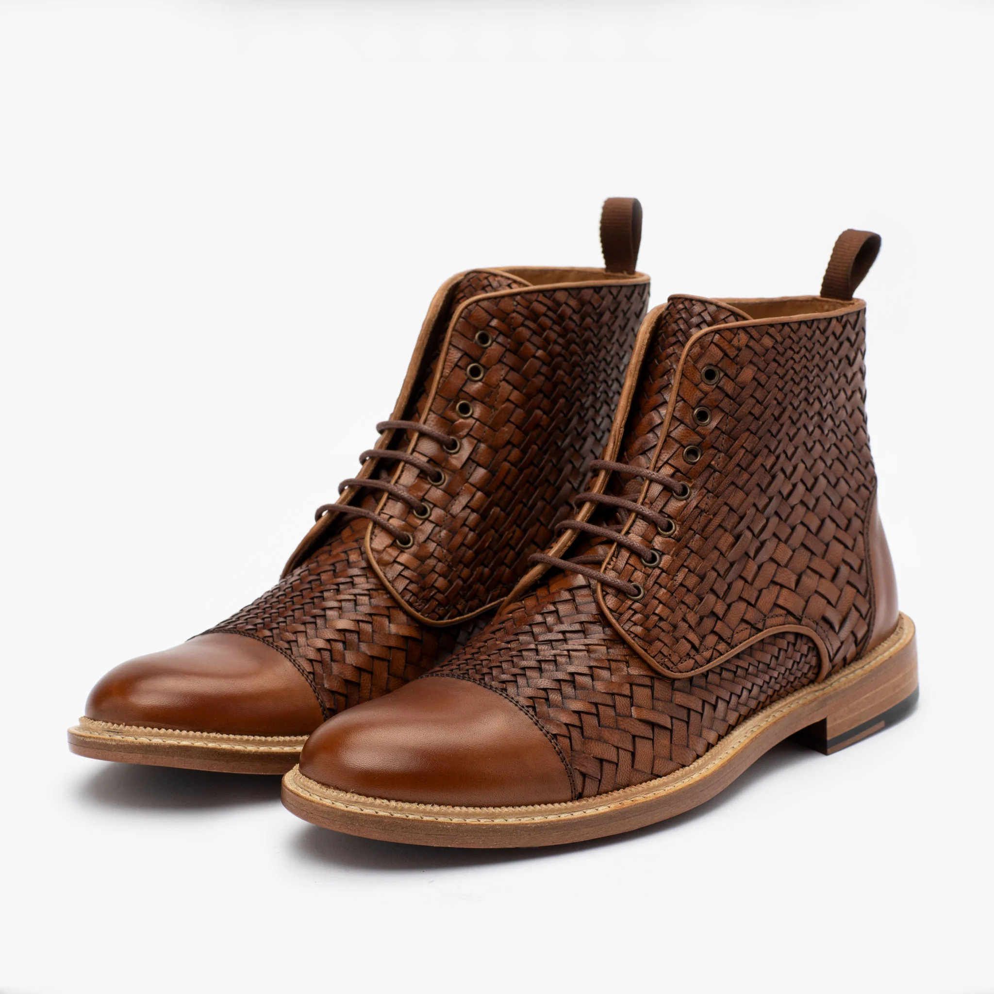 The Rome Boot in Brown Woven - Image 4
