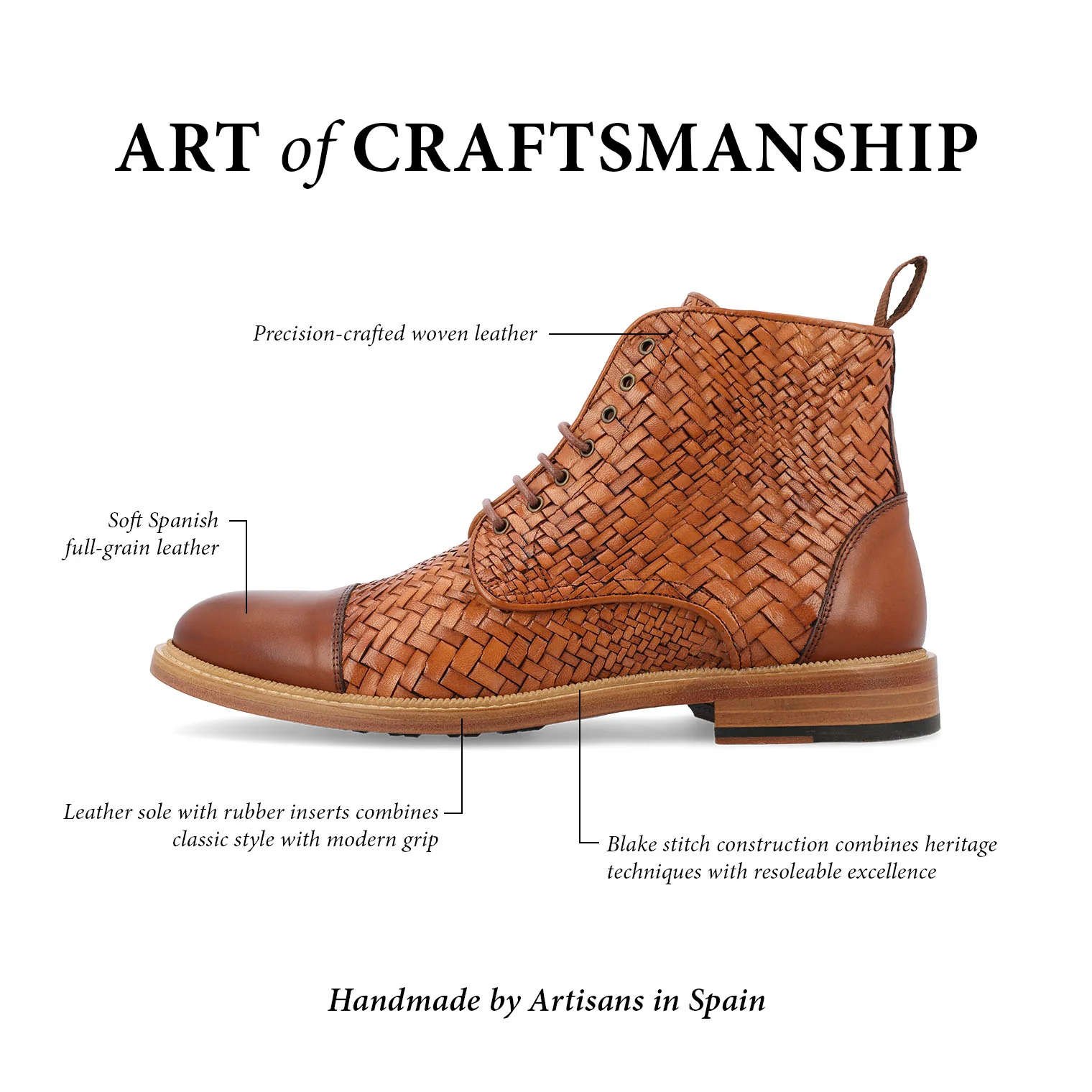 The Rome Boot in Brown Woven - Image 8